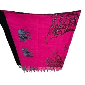 Handmade Traditional‎ Elephant Safari Sarong Shawl, Pink Multi, NWOT